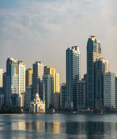 Modern architecture of Sharjah in United Arab Emirates