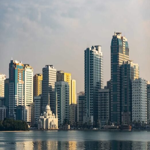 Modern architecture of Sharjah in United Arab Emirates